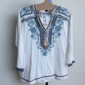 Johnny Was Verdera gauze blouse.